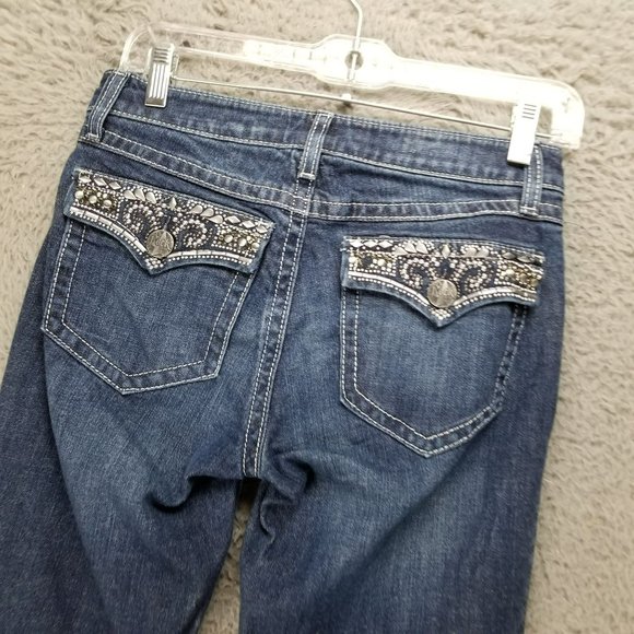 Wrangler Jeans Womens 1 Tall Rock 47 Medium Wash Stretch Low Rise Bootcut - Picture 12 of 16